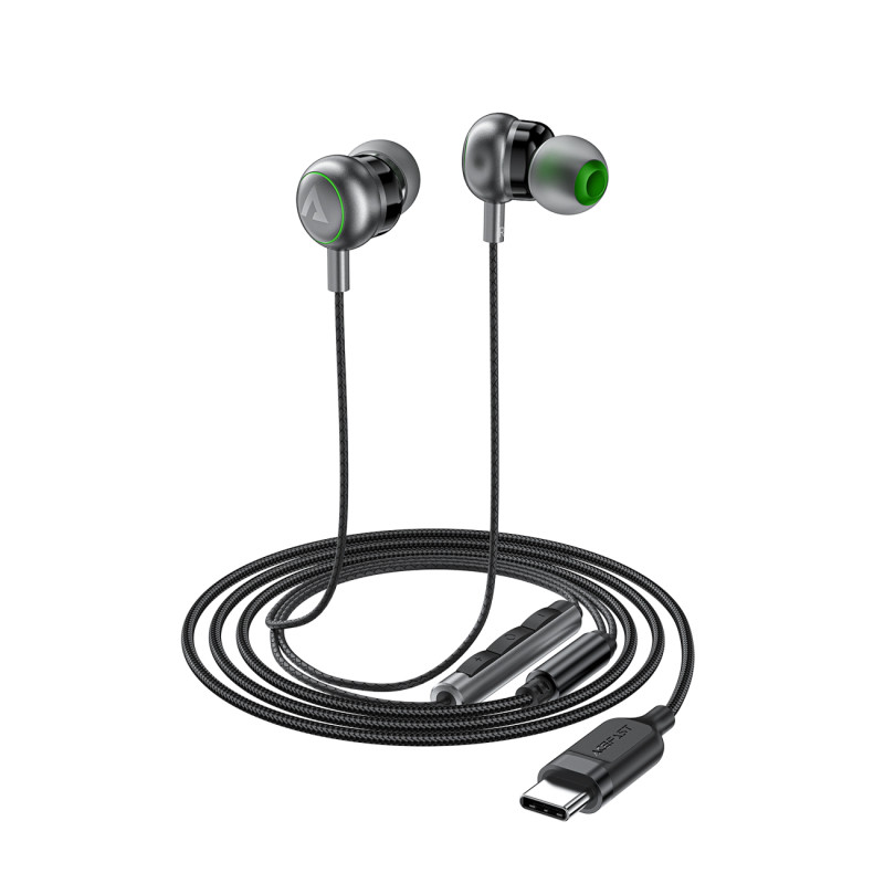 L5 laidinės ausinės USB-C 1,2 m – juodos