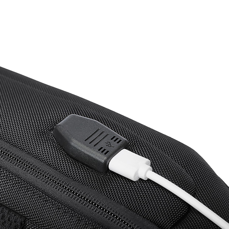 Aukščiausios kokybės vieno peties apsaugos nuo vagystės miesto kuprinė su tvarkykle ir USB - juoda