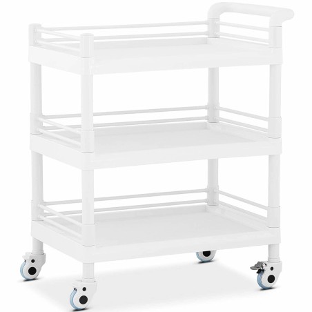 Kosmetinių procedūrų laboratorinis vežimėlis su 3 lentynomis 83 x 53 x 99 cm 60 kg Kosmetinių procedūrų laboratorinis vežimėlis su 3 lentynomis 83 x 53 x 99 cm 60 kg