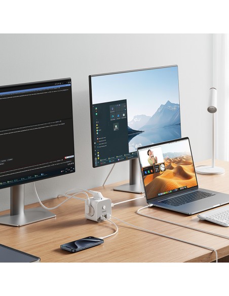 
7 viename maitinimo juosta KOSTKA PowerCombo 3x AC / 3x USB-A / 1x USB-C 20W 1,5 m - balta
