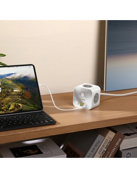 
7 viename maitinimo juosta KOSTKA PowerCombo 3x AC / 3x USB-A / 1x USB-C 20W 1,5 m - balta
