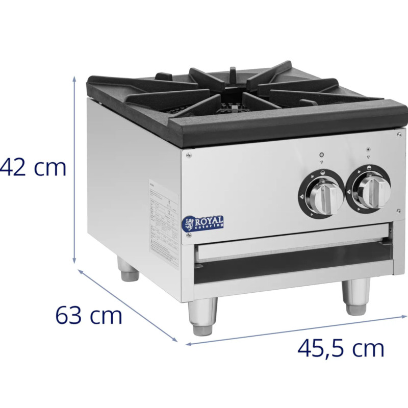 Pramoninė dujinė viryklė 2 degikliai 1 šildymo zona 14 kW