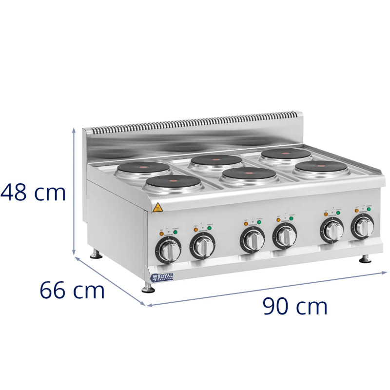 Elektrinė viryklė, 6 šildymo zonos, skersmuo 19 cm 12 kW 400 V
