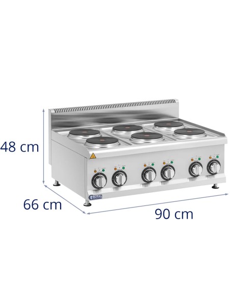 Elektrinė viryklė, 6 šildymo zonos, skersmuo 19 cm 12 kW 400 V
 
Elektrinė viryklė, 6 šildymo zonos, skersmuo 19 cm 12 kW 400 V