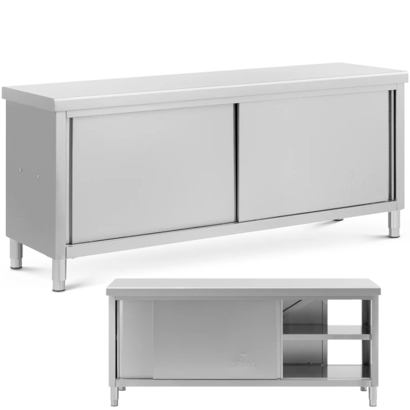 
Stalas, centrinis stalviršis su praleidžiama spintele, PLIENAS 200 x 60 cm
