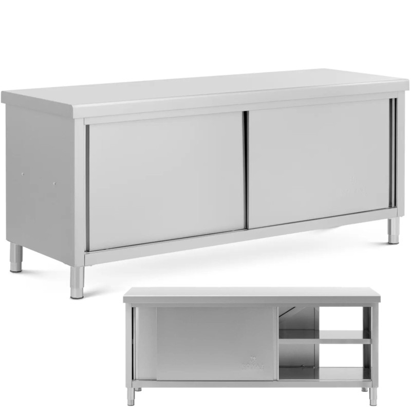 
Stalas, centrinis stalviršis su praleidžiama spintele, PLIENAS 200 x 70 cm

