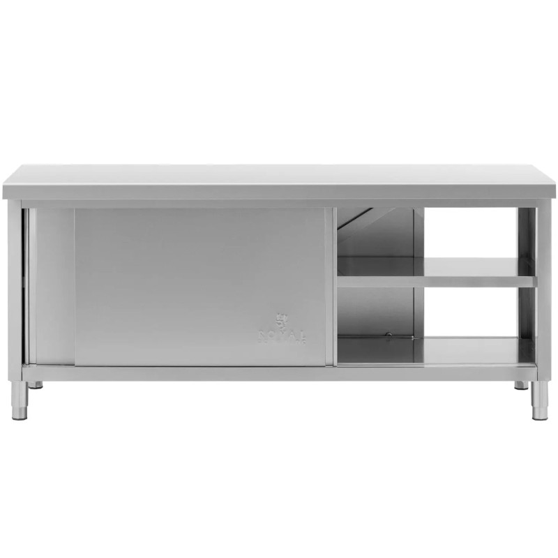 Stalas, centrinis stalviršis su praleidžiama spintele, PLIENAS 200 x 70 cm