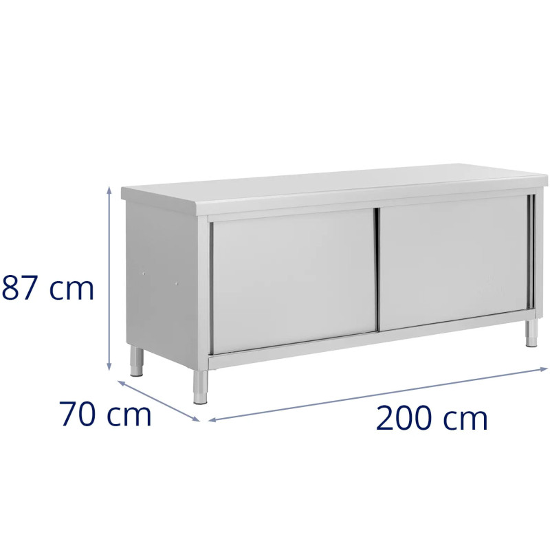 Stalas, centrinis stalviršis su praleidžiama spintele, PLIENAS 200 x 70 cm