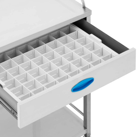 Kosmetinio gydymo laboratorinis vežimėlis STEEL 2 lentynos 1 stalčius 71 x 44 x 87 cm 40 kg Kosmetinio gydymo laboratorinis vežimėlis STEEL 2 lentynos 1 stalčius 71 x 44 x 87 cm 40 kg