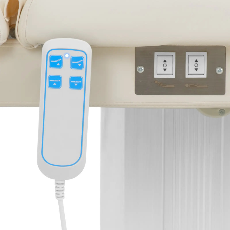 LIMOGES elektrinio masažo stalo lova 2 varikliai 300 W - balta