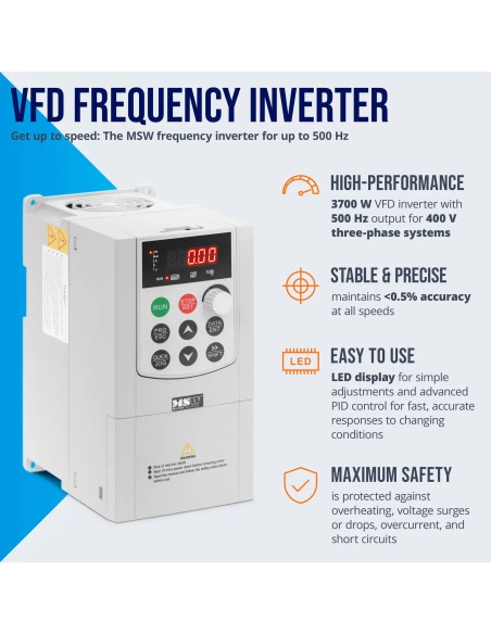 VFD dažnio keitiklis 500 Hz 3700 W 400 V
 
VFD dažnio keitiklis 500 Hz 3700 W 400 V