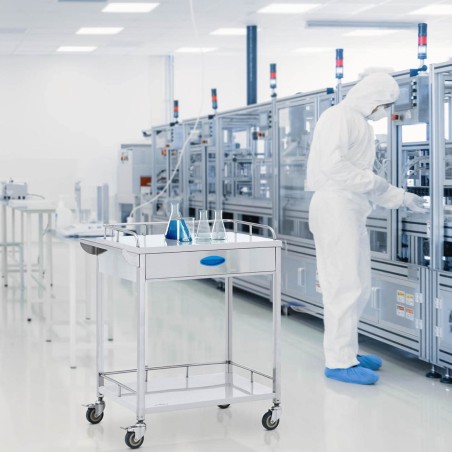 Kosmetinio gydymo laboratorinis vežimėlis STEEL 2 lentynos 1 stalčius 71 x 44 x 87 cm 40 kg Kosmetinio gydymo laboratorinis vežimėlis STEEL 2 lentynos 1 stalčius 71 x 44 x 87 cm 40 kg
