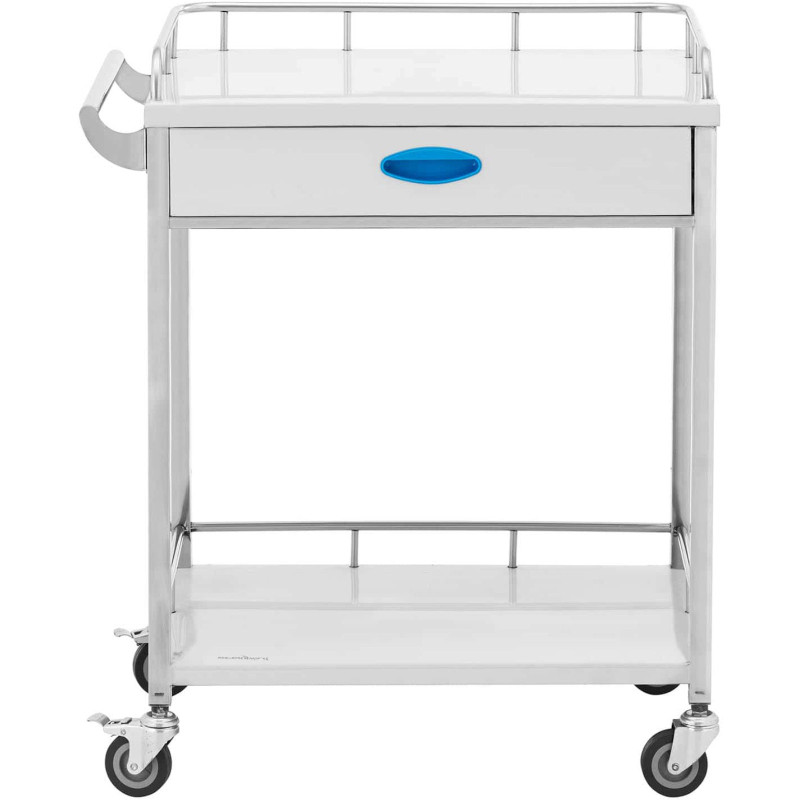 Kosmetinio gydymo laboratorinis vežimėlis STEEL 2 lentynos 1 stalčius 71 x 44 x 87 cm 40 kg
