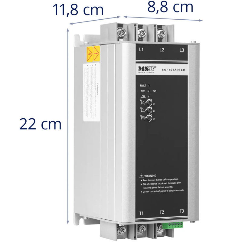 Minkštas starteris švelniam 45 A 22 kW 400 V variklių paleidimui