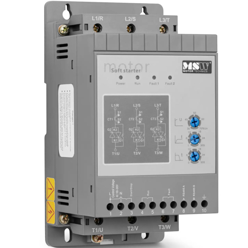 Minkštas starteris švelniam variklių paleidimui 3 A 1,5 kW 400 / 100-240 V