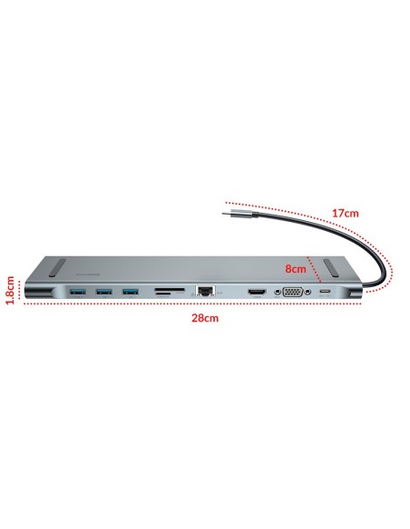 Prijungimo stotelė Apple MacBook HUB adapteriui 10in1 Prijungimo stotelė Apple MacBook HUB adapteriui 10in1