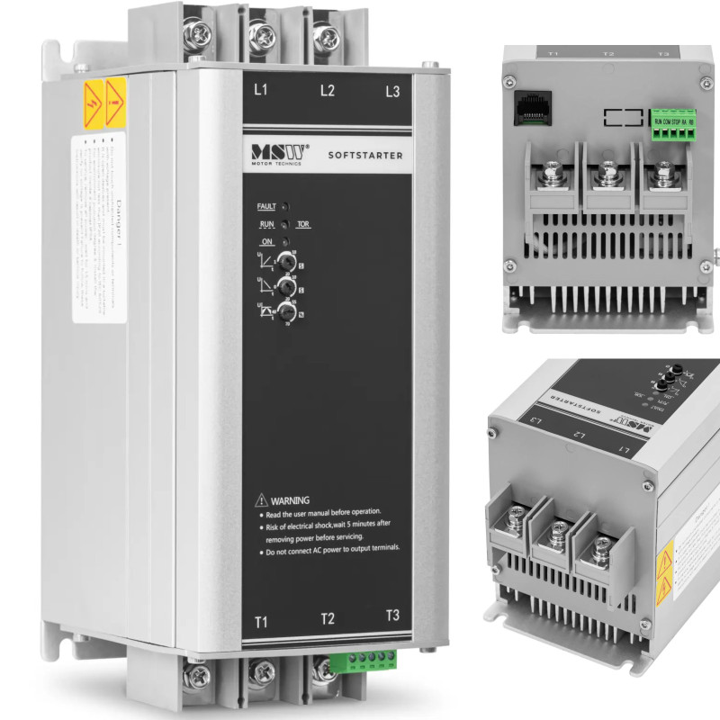 
Minkštas starteris švelniam variklių paleidimui 13 A 5,5 kW 400 V
