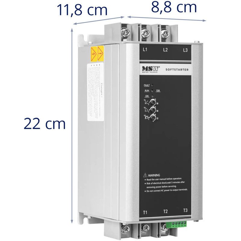 Minkštas starteris švelniam variklių paleidimui 13 A 5,5 kW 400 V