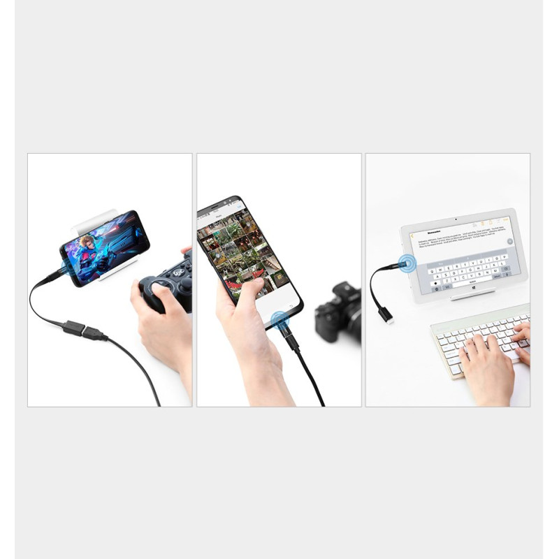 Mikro USB į USB-C adapteris – juodas