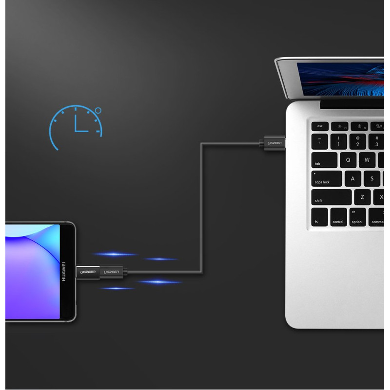 Mikro USB į USB-C adapteris – juodas