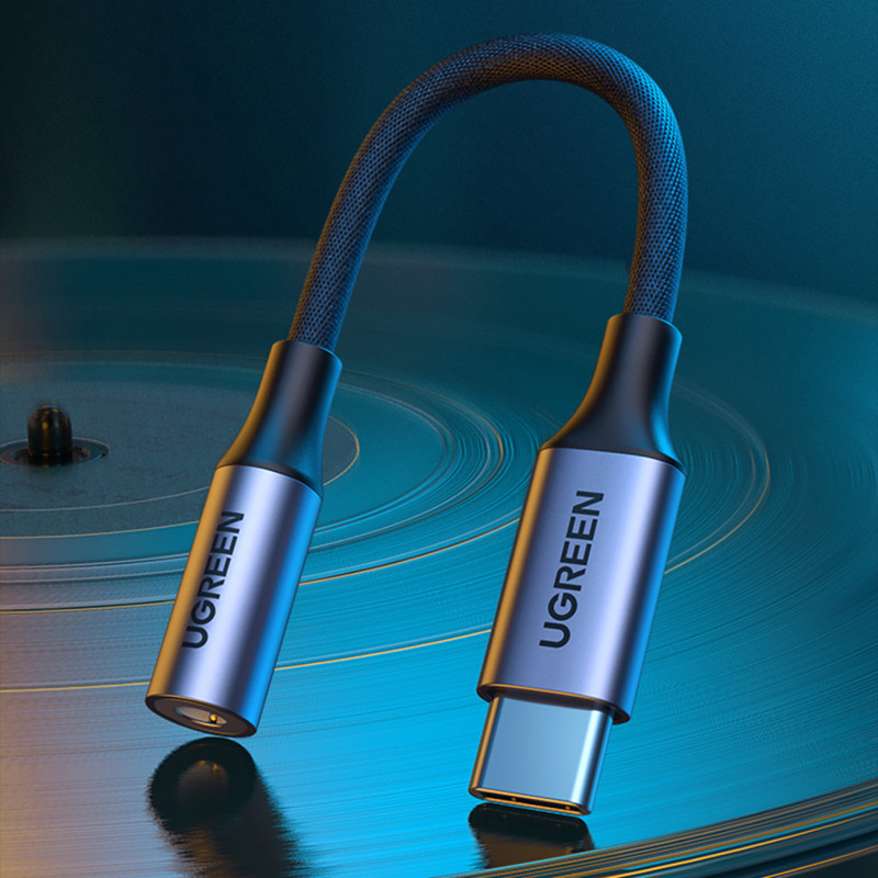 Ausinių adapterio mini lizdas 3,5 mm (moteris) - USB-C (vyriškas) 10 cm - pilkas