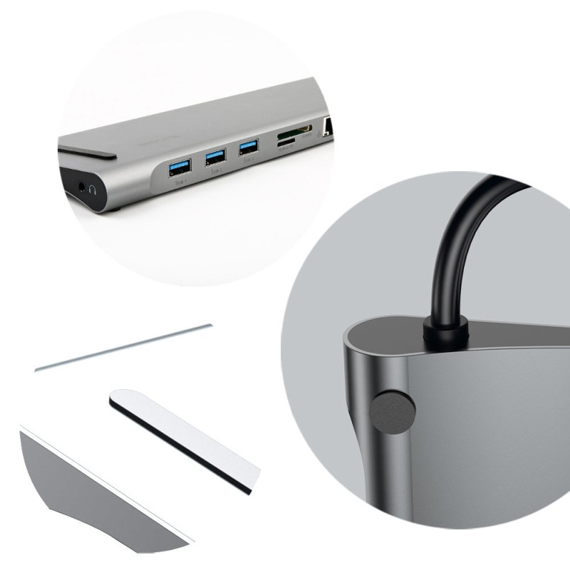 Prijungimo stotelė Apple MacBook HUB adapteriui 10in1