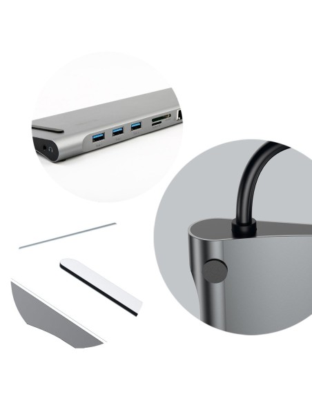 Prijungimo stotelė Apple MacBook HUB adapteriui 10in1 Prijungimo stotelė Apple MacBook HUB adapteriui 10in1