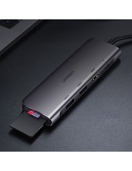6in1 HUB adapteris USB-C – HDMI USB-A USB-C PD SD TF skaitytuvas – pilkas
 
6in1 HUB adapteris USB-C – HDMI USB-A USB-C PD SD TF skaitytuvas – pilkas