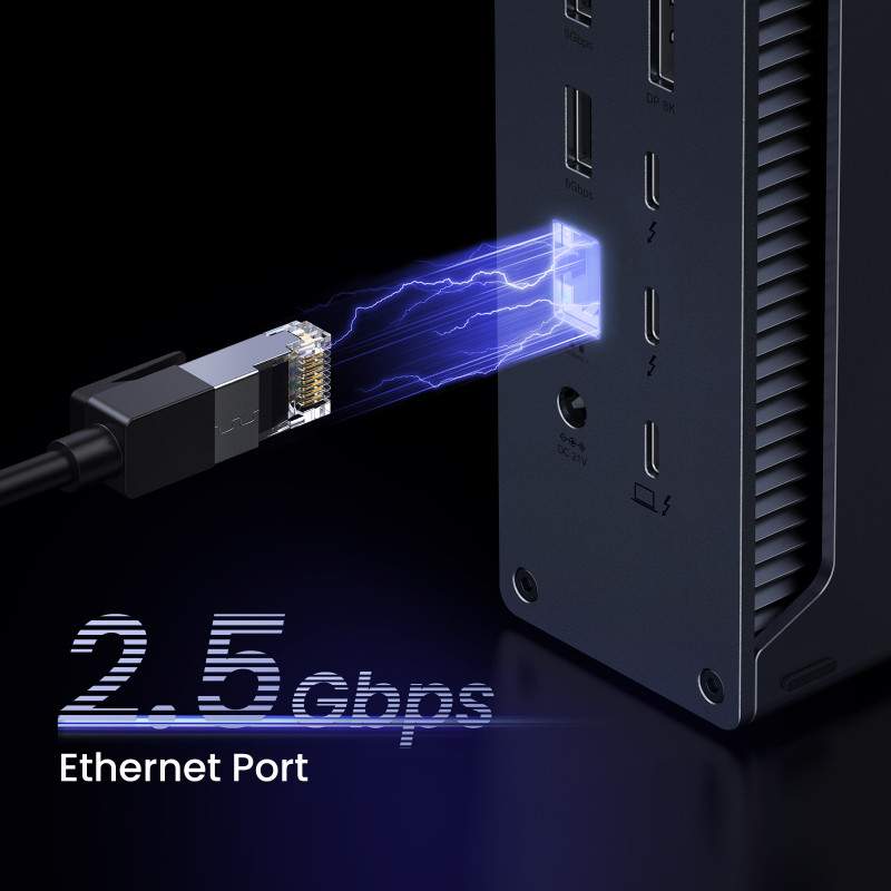 13in1 „Thunderbolt 4“ prijungimo stotis / USB-A / DP / RJ45 / SD TF skaitytuvas / USB-C / mini lizdas