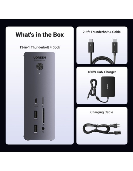 13in1 „Thunderbolt 4“ prijungimo stotis / USB-A / DP / RJ45 / SD TF skaitytuvas / USB-C / mini lizdas
 
13in1 „Thunderbolt 4“ prijungimo stotis / USB-A / DP / RJ45 / SD TF skaitytuvas / USB-C / mini lizdas