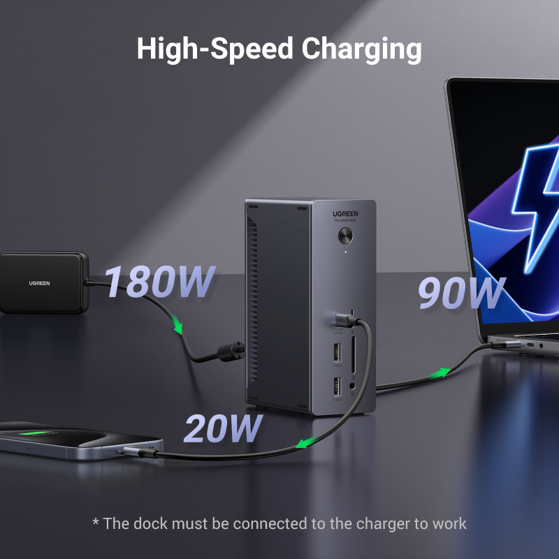 13in1 „Thunderbolt 4“ prijungimo stotis / USB-A / DP / RJ45 / SD TF skaitytuvas / USB-C / mini lizdas