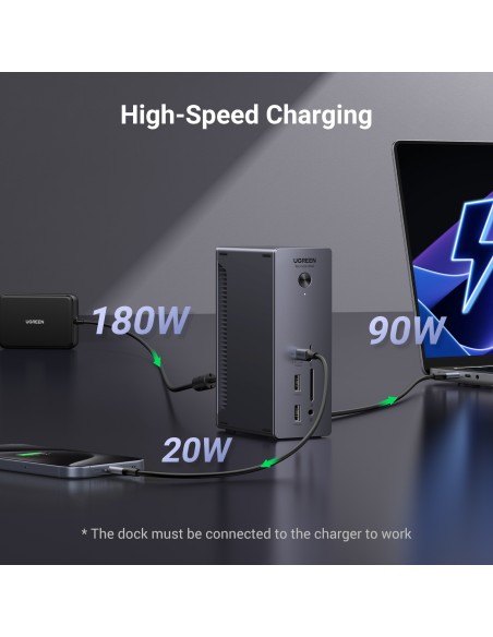 13in1 „Thunderbolt 4“ prijungimo stotis / USB-A / DP / RJ45 / SD TF skaitytuvas / USB-C / mini lizdas
 
13in1 „Thunderbolt 4“ prijungimo stotis / USB-A / DP / RJ45 / SD TF skaitytuvas / USB-C / mini lizdas