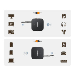 
Bluetooth 5.2 TX RX garso imtuvas siųstuvas Mini lizdas USB-C RCA - juodas

