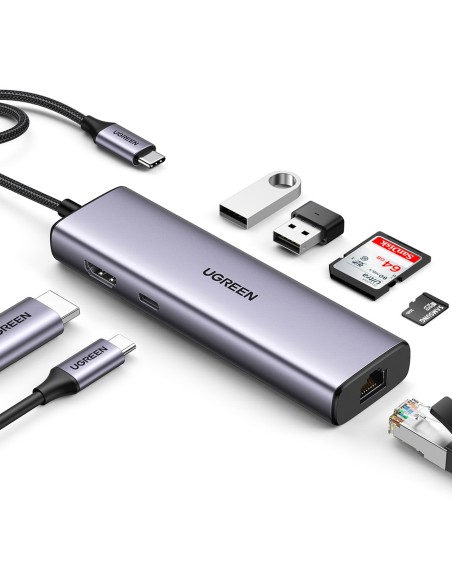 HUB adapteris USB-C - USB-A / HDMI / RJ45 / SD ir TF kortelių skaitytuvas / USB-C PD 100W - pilka
 
HUB adapteris USB-C - USB-A / HDMI / RJ45 / SD ir TF kortelių skaitytuvas / USB-C PD 100W - pilka