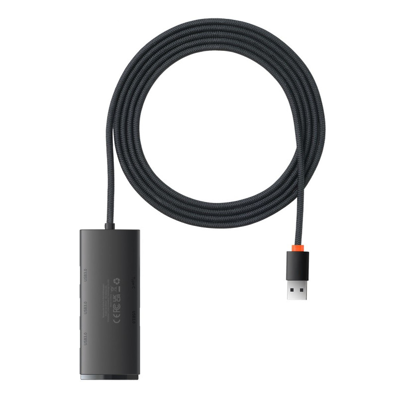 Lite serijos HUB 4 prievadų USB-A iki 4xUSB-A 3,0 2m juodas