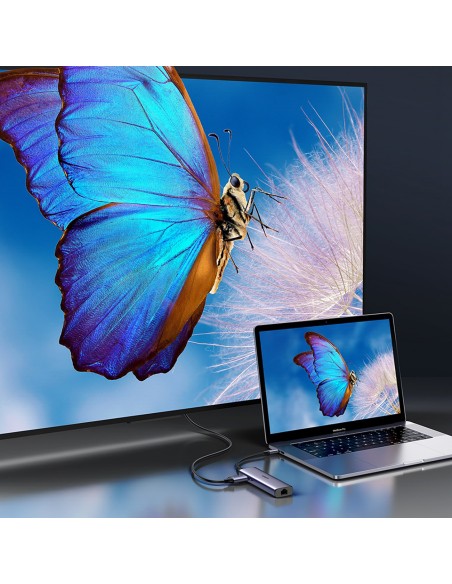 HUB adapteris USB-C - USB-A / HDMI / RJ45 / SD ir TF kortelių skaitytuvas / USB-C PD 100W - pilka
 
HUB adapteris USB-C - USB-A / HDMI / RJ45 / SD ir TF kortelių skaitytuvas / USB-C PD 100W - pilka