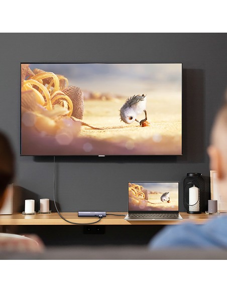 HUB adapteris USB-C - USB-A / HDMI / RJ45 / SD ir TF kortelių skaitytuvas / USB-C PD 100W - pilka
 
HUB adapteris USB-C - USB-A / HDMI / RJ45 / SD ir TF kortelių skaitytuvas / USB-C PD 100W - pilka