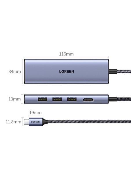 6in1 HUB adapteris USB-C – HDMI / USB-A / SD TF kortelių skaitytuvas – pilka
 
6in1 HUB adapteris USB-C – HDMI / USB-A / SD TF kortelių skaitytuvas – pilka