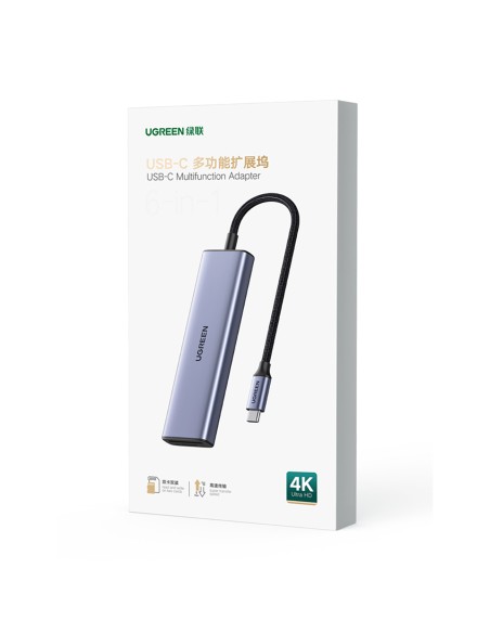 6in1 HUB adapteris USB-C – HDMI / USB-A / SD TF kortelių skaitytuvas – pilka
 
6in1 HUB adapteris USB-C – HDMI / USB-A / SD TF kortelių skaitytuvas – pilka