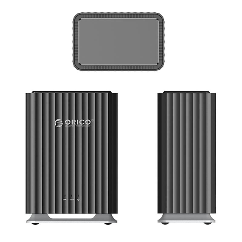 9728C3 2 diskų 2,5 colio HDD / SSD / 3,5 colio HDD korpusas – juodas