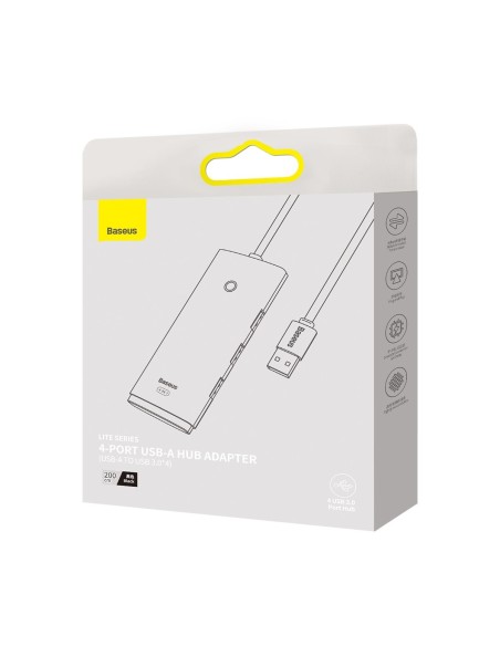 Lite serijos HUB 4 prievadų USB-A iki 4xUSB-A 3,0 2m juodas Lite serijos HUB 4 prievadų USB-A iki 4xUSB-A 3,0 2m juodas