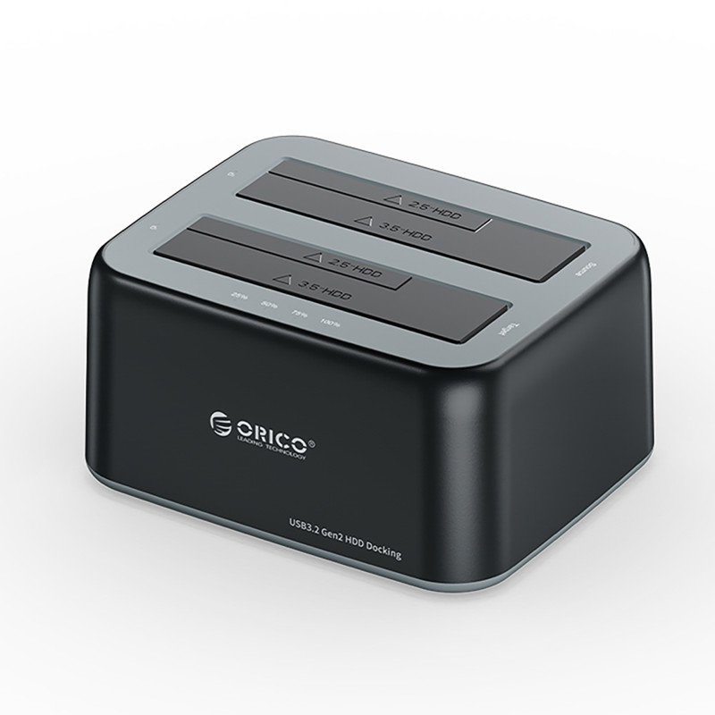 
6829C3 prijungimo stotis, skirta 2 x 2,5 colių / 3,5 colių SATA HDD / SSD – juoda
