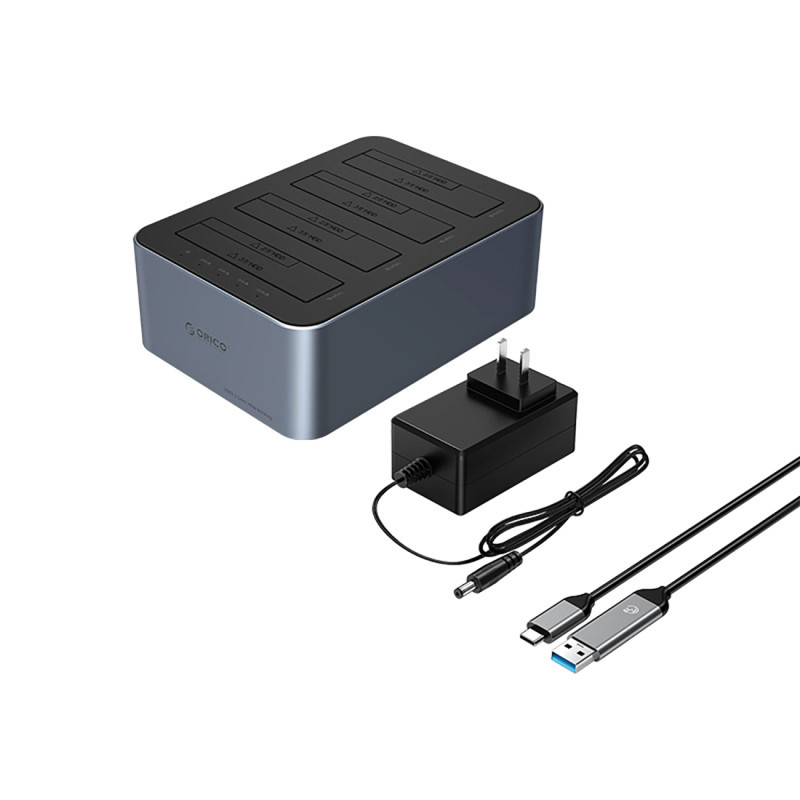 6646C3-C neprisijungus veikianti klonavimo stotelė, skirta 4 x 2,5 colio / 3,5 colio SATA HDD / SSD – pilka