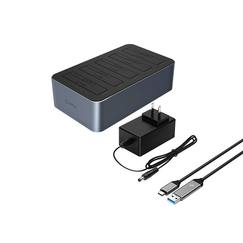 6656C3-C neprisijungus veikianti klonavimo stotelė, skirta 5 x 2,5 colio / 3,5 colio SATA HDD / SSD – pilka