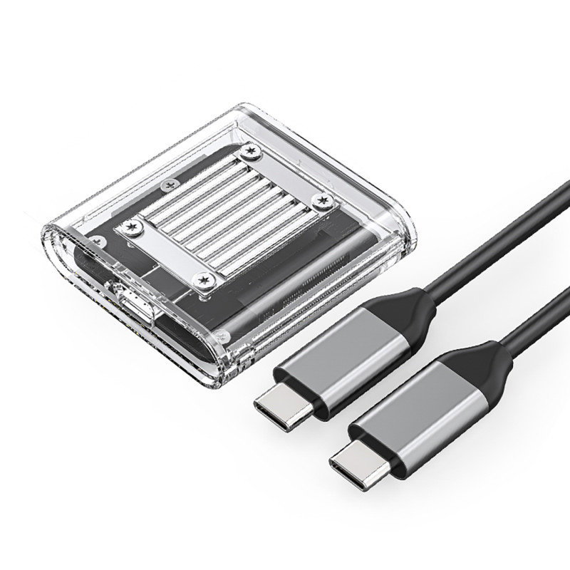 
TC20-M2-10G M.2 NVME USB-C disko dėklas – skaidrus
