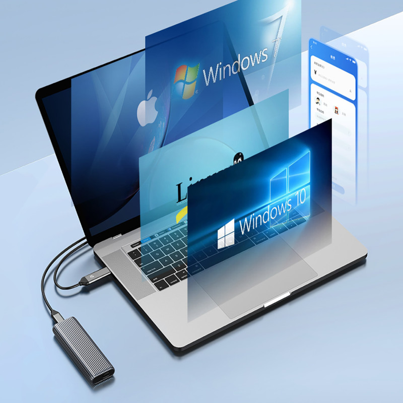 AM2C3-G2 M.2 NVME USB-C disko dėklas – pilkas