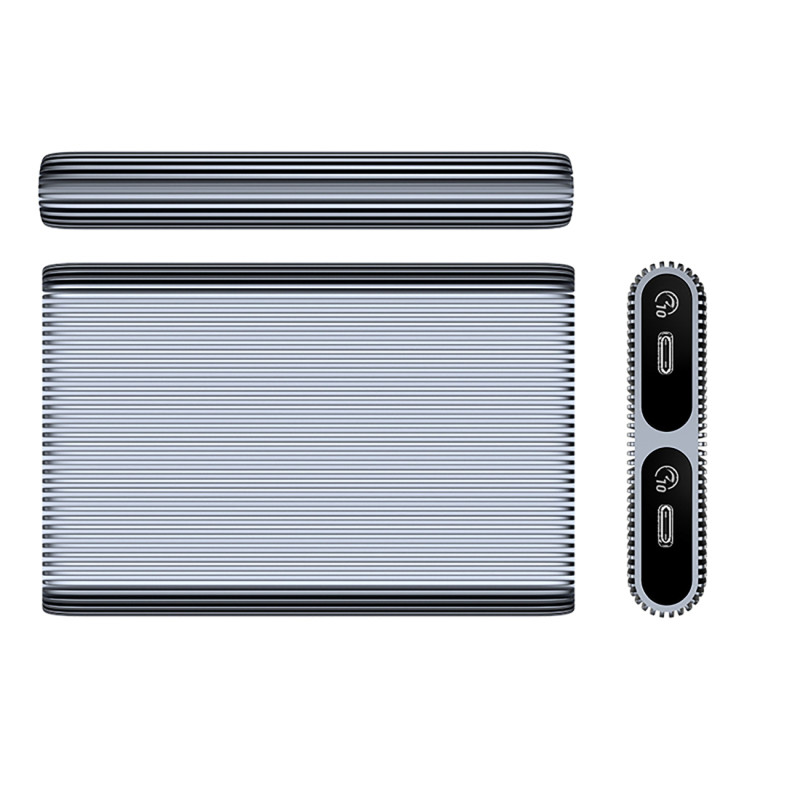 AM2C3-2N Dual M.2 NVME USB-C 10Gb/ s korpusas – pilka