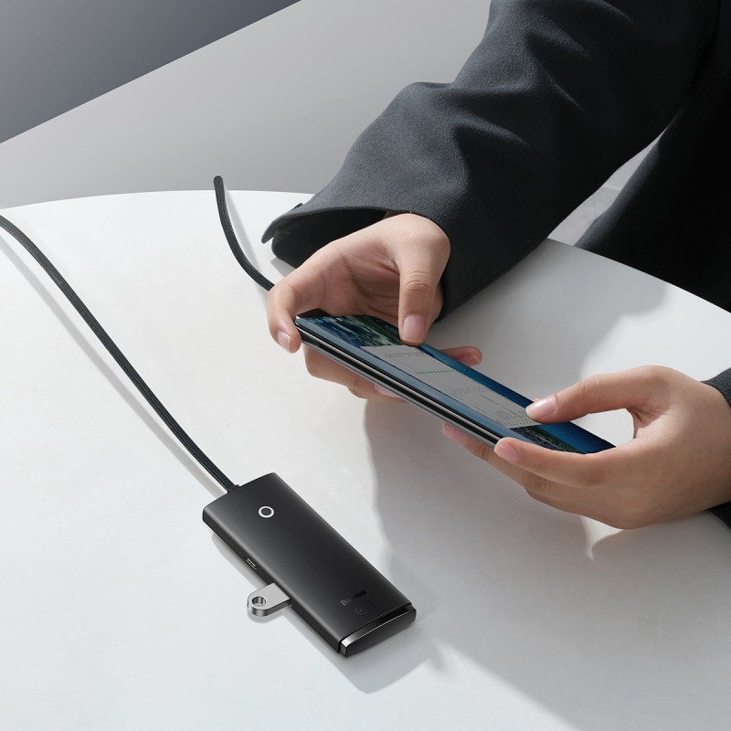 Lite serijos HUB 4 prievadų USB-A iki 4xUSB-A 3,0 2m juodas
