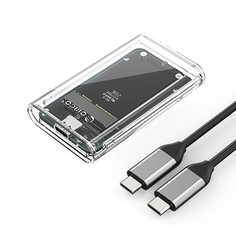 TC10-MS MSATA USB-C 5Gb/ s disko dėklas – skaidrus