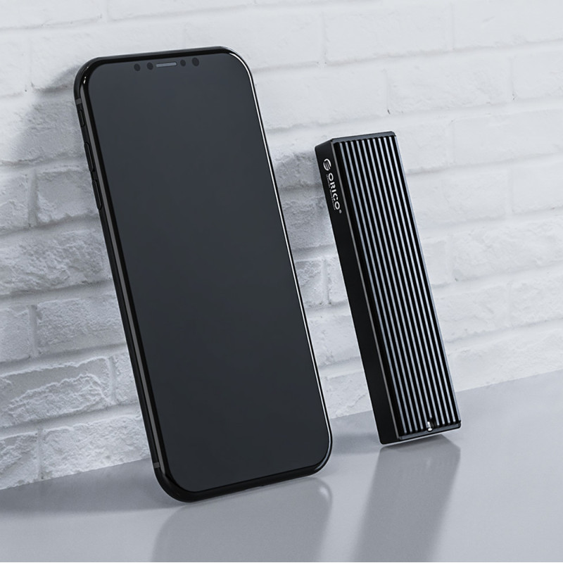 M2PV-C3 M.2 NVME USB-C 10Gb/ s disko dėklas – juodas